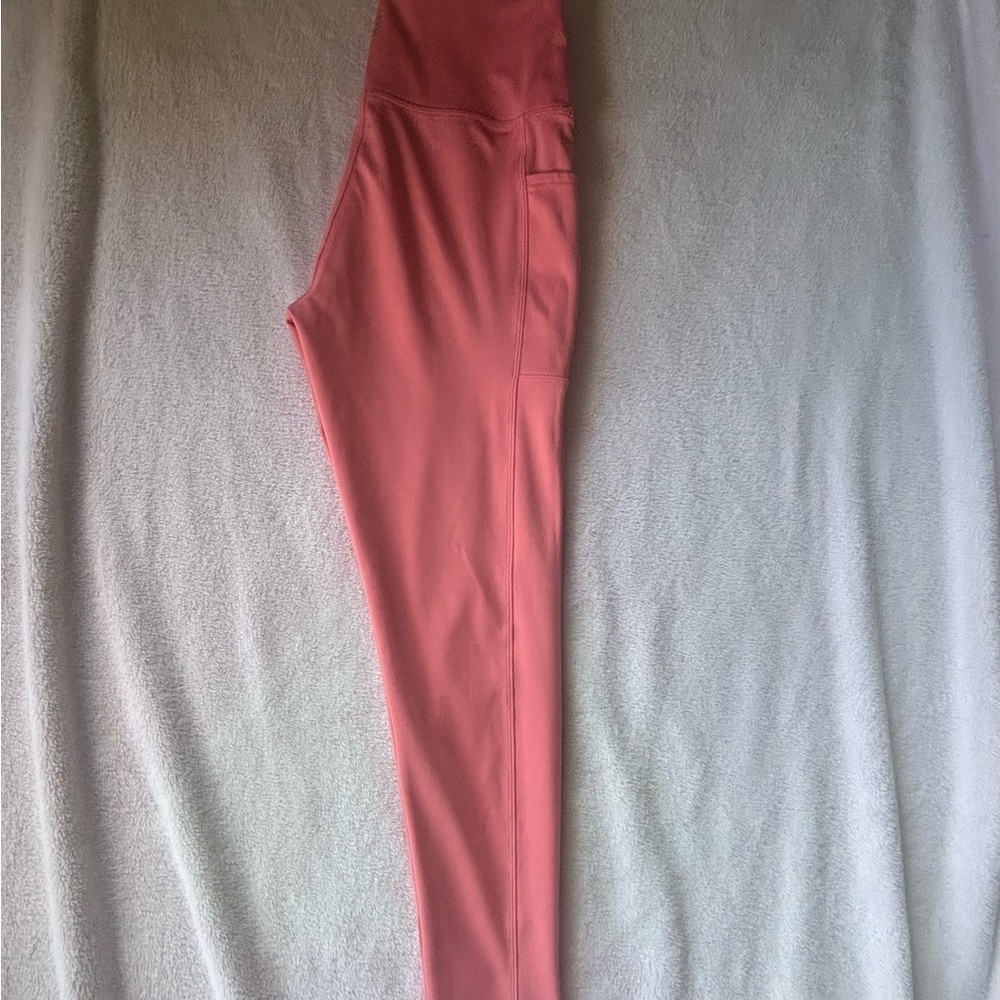 Coral High-Waisted Leggings